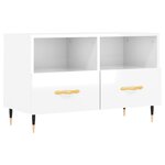 vidaXL Meuble TV Blanc brillant 80x36x50 cm Bois d'ingénierie