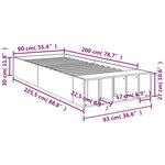vidaXL Cadre de lit blanc 90x200 cm bois d'ingénierie