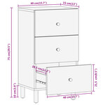 vidaXL Armoire latérale 40x33x75 cm bois massif de manguier