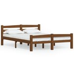 vidaXL Cadre de lit Marron miel Bois de pin massif 120x200 cm