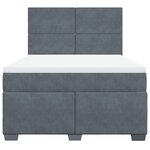vidaXL Sommier à lattes de lit et matelas Gris foncé 140x190cm Velours