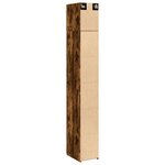 vidaXL Armoire de rangement mince chêne fumé 30x42 5x225 cm