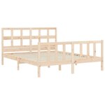 vidaXL Cadre de lit avec tête de lit 160x200 cm bois massif