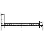 vidaXL Cadre de lit Noir Métal 90 x 200 cm
