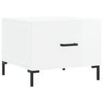 vidaXL Tables basses 2 Pièces blanc brillant 50x50x40cm bois d'ingénierie