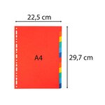 Intercalaires Carte 220g 12 Positions - A4 - Couleurs Assorties - X 25 - Exacompta