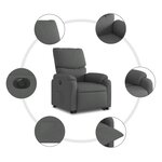 vidaXL Fauteuil inclinable électrique gris foncé tissu