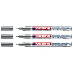 Marqueur Peinture Brillante 780 Argent Pointe Extra-Fine 0 8 mm x 3 EDDING