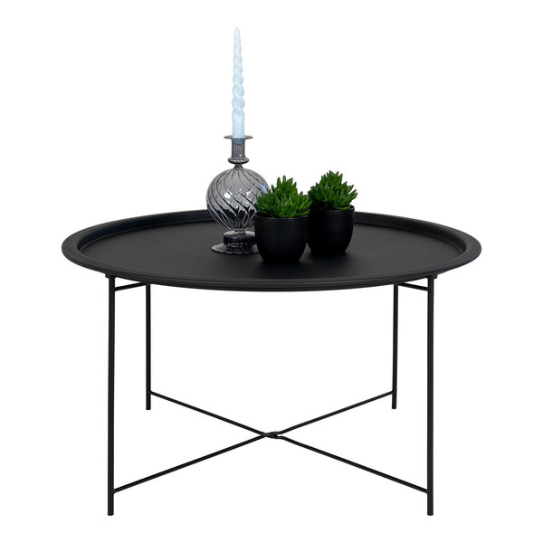 Table basse en acier noir Ø 75 x 43 cm