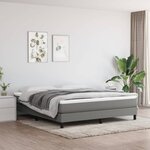vidaXL Cadre de lit Gris foncé 160 x 200 cm Tissu