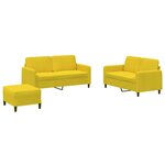 vidaXL Ensemble de canapés 3 Pièces jaune velours