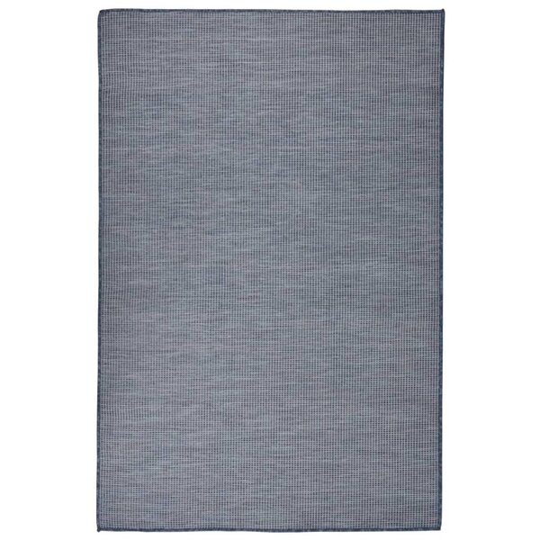 vidaXL Tapis à tissage plat d'extérieur 120x170 cm Bleu