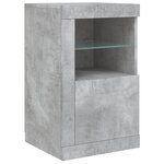 vidaXL Buffet avec lumières LED gris béton 123x37x67 cm
