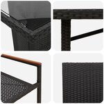 Ensemble de salle à manger de jardin de 9 pièces vidaXL en poly rattan noir