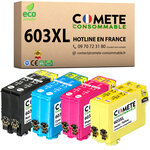 COMETE  Marque Française - 603XL - pack de 8 Cartouches d'encre Compatibles avec 603 XL Etoile de Mer - pour Cartouche XP2100 XP 2105-2 Noirs 2 Cyan 2 Magenta 2 Jaunes-Livraison Gratuite