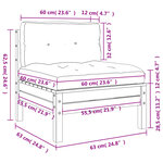 vidaXL Canapé de jardin sans accoudoirs coussins bois massif douglas
