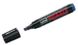 Marqueur PROCKEY PM126 Pointe biseautée large 5 7 mm Bleu x 12 UNI-BALL