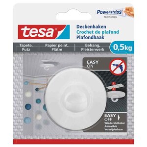 Crochet fixation plafond Powerstrips 0 5 kg x 6 TESA
