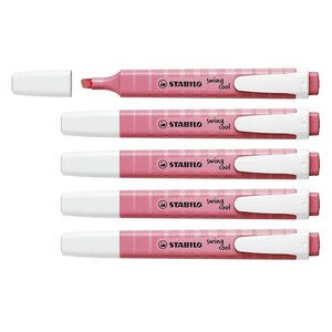 Surligneur swing cool Pastel Edition rose x 5 STABILO