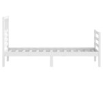 vidaXL Cadre de lit Blanc 75x190 cm Petit simple Bois massif