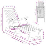 vidaXL Chaises longues d'extérieur repose-pieds et table Acacia solide