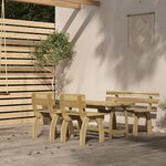 vidaXL Mobilier de salle à manger de jardin 4 Pièces Bois de pin imprégné