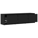 vidaXL Meuble TV avec LED noir 140x34x40 cm bois d'ingénierie