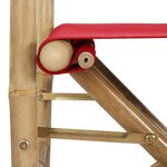 vidaXL Chaises pliables de directeur lot de 2 Rouge Bambou et tissu