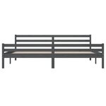 vidaXL Cadre de lit Gris Bois massif 200x200 cm