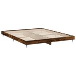 vidaXL Cadre de lit chêne fumé 200x200 cm bois d'ingénierie