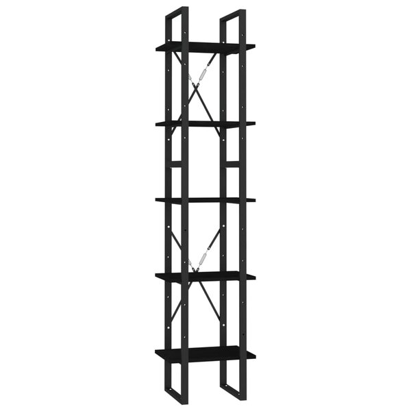 vidaXL Bibliothèque à 5 niveaux Noir 40x30x175 cm Bois de pin
