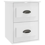 vidaXL Table de chevet murale blanc brillant 41 5x36x53 cm