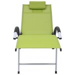 vidaXL Chaise longue aluminium textilène vert