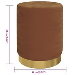 vidaXL Tabouret de rangement rond Marron Velours