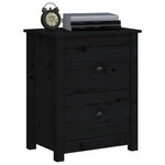 vidaXL Table de chevet Noir 50x35x61 5 cm Bois de pin massif