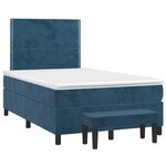 vidaXL Sommier à lattes de lit et matelas bleu foncé 120x190cm velours
