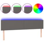 vidaXL Tête de lit à LED Gris 160x5x78/88 cm Similicuir