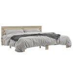 vidaXL Cadre de lit chêne sonoma 200x200 cm bois d'ingénierie et métal