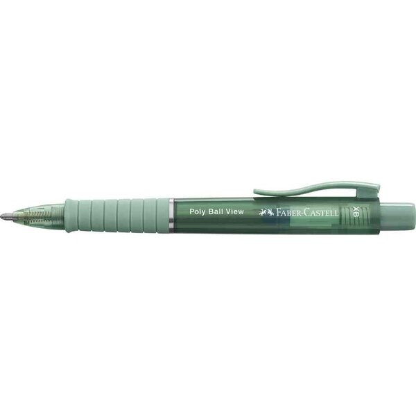 Stylo à bille rétractable poly ball view  vert faber-castell