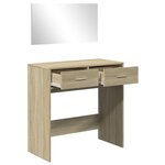 vidaXL Coiffeuse avec miroir chêne sonoma 80x39x80 cm