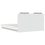 vidaXL Cadre de lit avec tête de lit blanc 135x190cm bois d'ingénierie