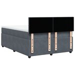 vidaXL Sommier à lattes de lit et matelas Gris foncé 140x190cm Velours