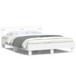 vidaXL Cadre de lit avec tête de lit et LED blanc 150x200 cm