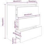 vidaXL Buffet Gris béton 60x35x76 cm Bois d'ingénierie