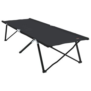 vidaXL Lit de camping pliant Noir 206 x 76 x 74 cm Oxford et acier