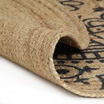 vidaXL Tapis fait à la main Jute avec imprimé bleu foncé 90 cm