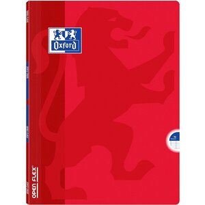 Cahier OPENFLEX agrafé 24 x 32 cm 96 pages grands carreaux 90g rouge OXFORD