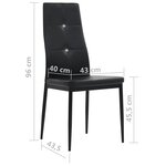 vidaXL Chaises à manger lot de 4 noir similicuir