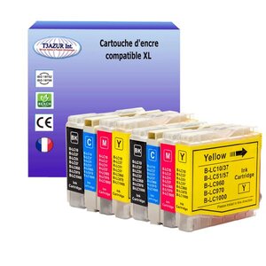 T3AZUR - 8x Cartouches compatibles avec Brother LC1000 XL pour Brother FAX 1355 1360 1460 1560 1860 1960 2480C 2580C