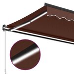 vidaXL Auvent manuel rétractable avec LED marron 600x350 cm